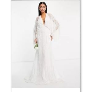 NEW Aria kimono sleeve wedding dress with floral embellishment Bohemian Luxe